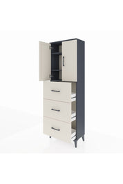 Arges Dolap 3 Raflı 3 Çekmeceli 2 Kapaklı 60x30x182 - S23M024V4A