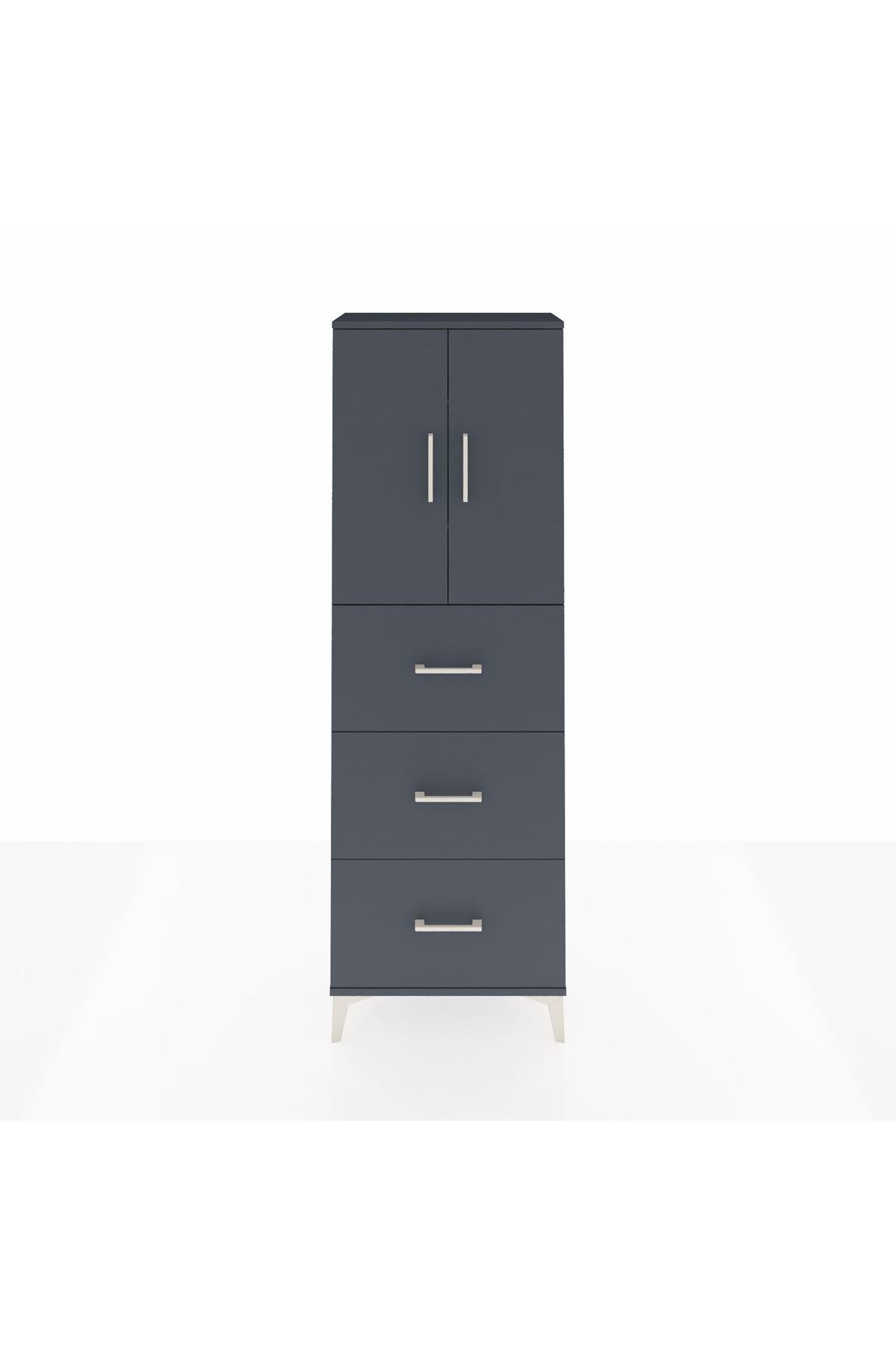 Arges Dolap 3 Raflı 3 Çekmeceli 2 Kapaklı 60x30x182 - S23M024V5A