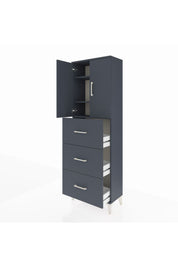 Arges Dolap 3 Raflı 3 Çekmeceli 2 Kapaklı 60x30x182 - S23M024V5A