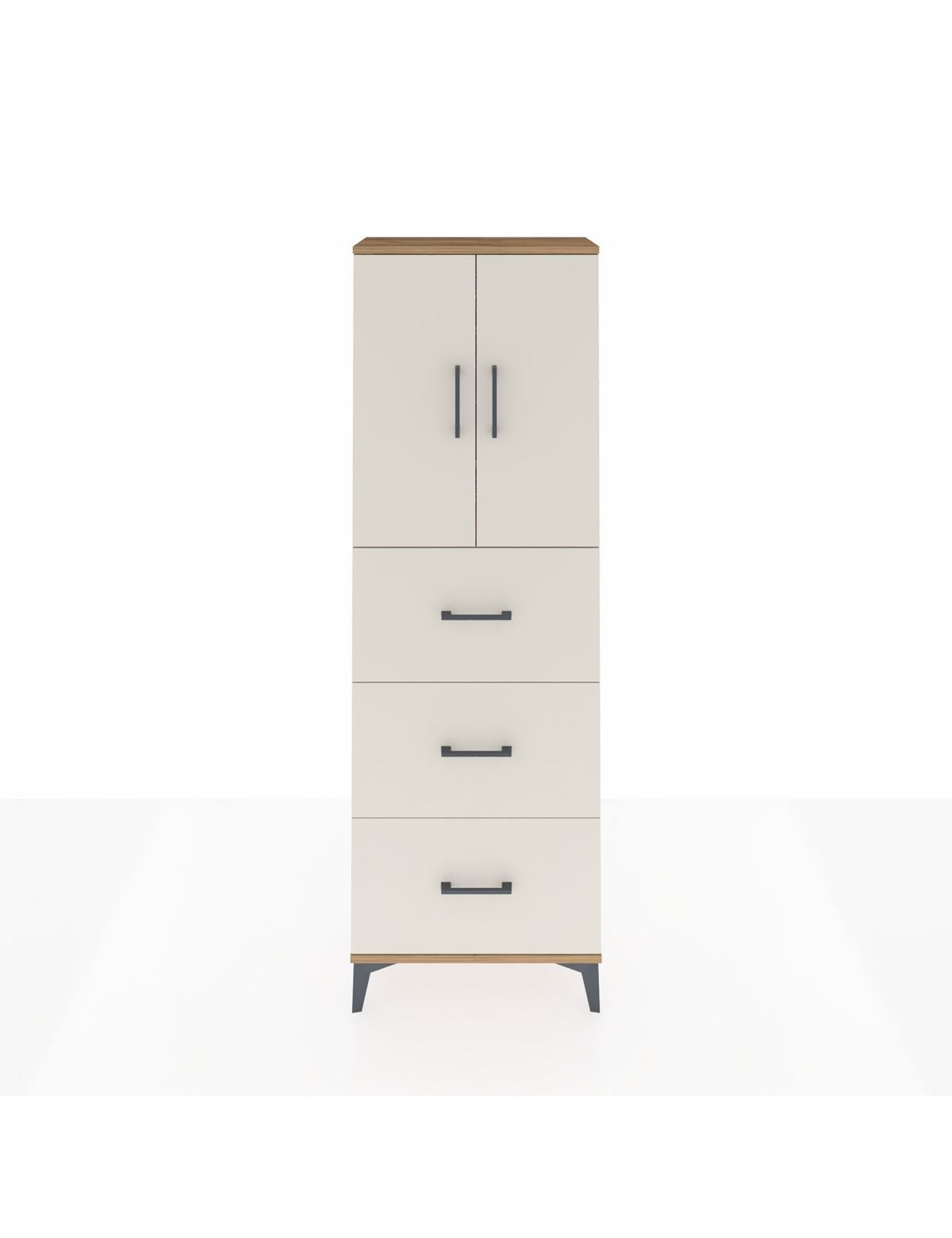 Arges Dolap 3 Raflı 3 Çekmeceli 2 Kapaklı 60x30x182 - S23M024V7A