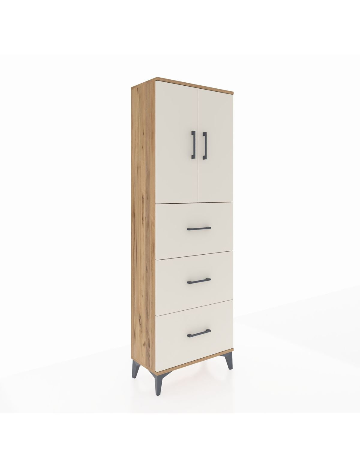 Arges Dolap 3 Raflı 3 Çekmeceli 2 Kapaklı 60x30x182 - S23M024V7A