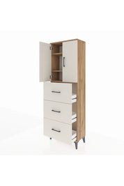 Arges Dolap 3 Raflı 3 Çekmeceli 2 Kapaklı 60x30x182 - S23M024V7A