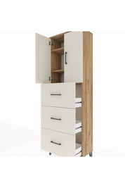 Arges Dolap 3 Raflı 3 Çekmeceli 2 Kapaklı 60x30x182 - S23M024V7A