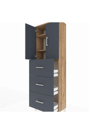 Arges Dolap 3 Raflı 3 Çekmeceli 2 Kapaklı 60x30x182 - S23M024V8A