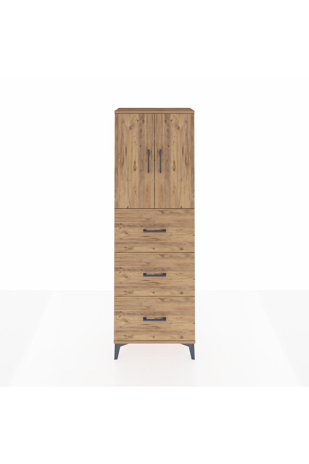 Arges Dolap 3 Raflı 3 Çekmeceli 2 Kapaklı 60x30x182 - S23M024V9A