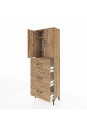 Arges Dolap 3 Raflı 3 Çekmeceli 2 Kapaklı 60x30x182 - S23M024V9A