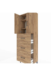 Arges Dolap 3 Raflı 3 Çekmeceli 2 Kapaklı 60x30x182 - S23M024V9A