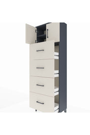 Arges Dolap 2 Raflı 4 Çekmeceli 2 Kapaklı 60x30x182 - S23M025V4A