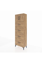 Arges Dolap 2 Raflı 4 Çekmeceli 2 Kapaklı 60x30x182 - S23M025V9A
