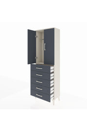 Arges Dolap Tek Raflı 5 Çekmeceli Tek Askılı 60x30x182 - S23M026V2A