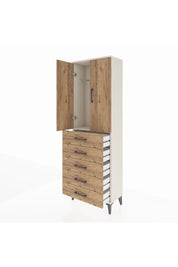 Arges Dolap Tek Raflı 5 Çekmeceli Tek Askılı 60x30x182 - S23M026V3A