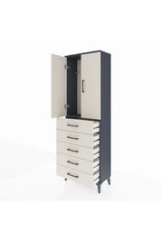 Arges Dolap Tek Raflı 5 Çekmeceli Tek Askılı 60x30x182 - S23M026V4A