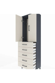 Arges Dolap Tek Raflı 5 Çekmeceli Tek Askılı 60x30x182 - S23M026V4A