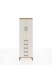 Arges Dolap Tek Raflı 5 Çekmeceli Tek Askılı 60x30x182 - S23M026V7A