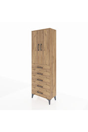 Arges Dolap Tek Raflı 5 Çekmeceli Tek Askılı 60x30x182 - S23M026V9A