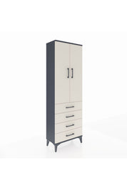Arges Dolap Tek Raflı 4 Çekmeceli Tek Askılı 60x30x182 - S23M027V4A