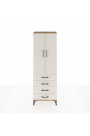 Arges Dolap Tek Raflı 4 Çekmeceli Tek Askılı 60x30x182 - S23M027V7A