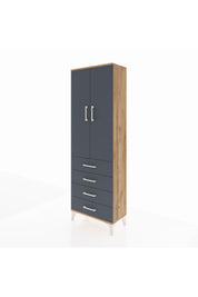 Arges Dolap Tek Raflı 4 Çekmeceli Tek Askılı 60x30x182 - S23M027V8A