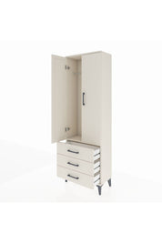 Arges Dolap Tek Raflı 3 Çekmeceli Tek Askılı 60x30x182 - S23M028V1A