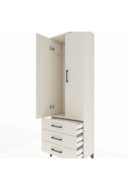 Arges Dolap Tek Raflı 3 Çekmeceli Tek Askılı 60x30x182 - S23M028V1A