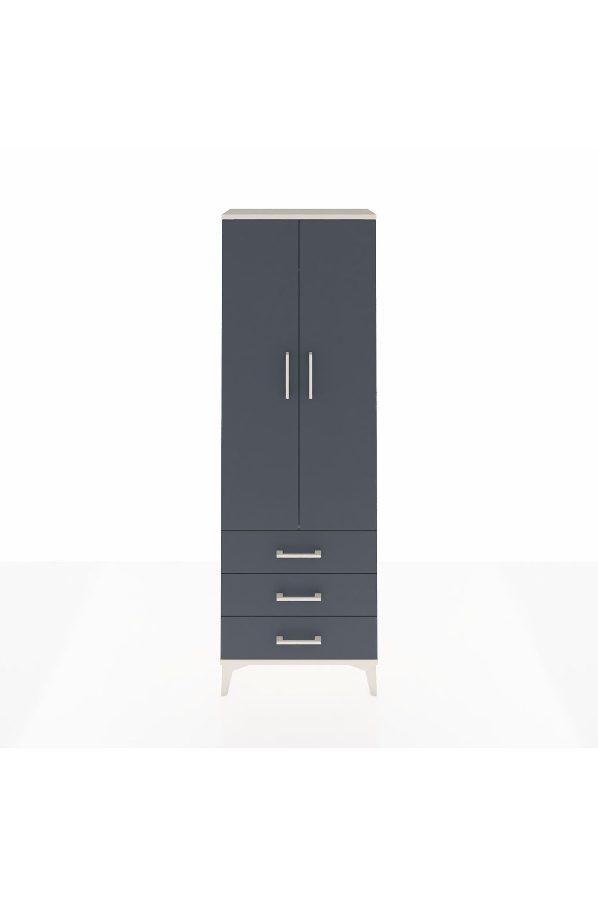 Arges Dolap Tek Raflı 3 Çekmeceli Tek Askılı 60x30x182 - S23M028V2A