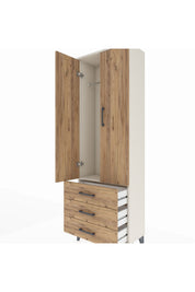 Arges Dolap Tek Raflı 3 Çekmeceli Tek Askılı 60x30x182 - S23M028V3A