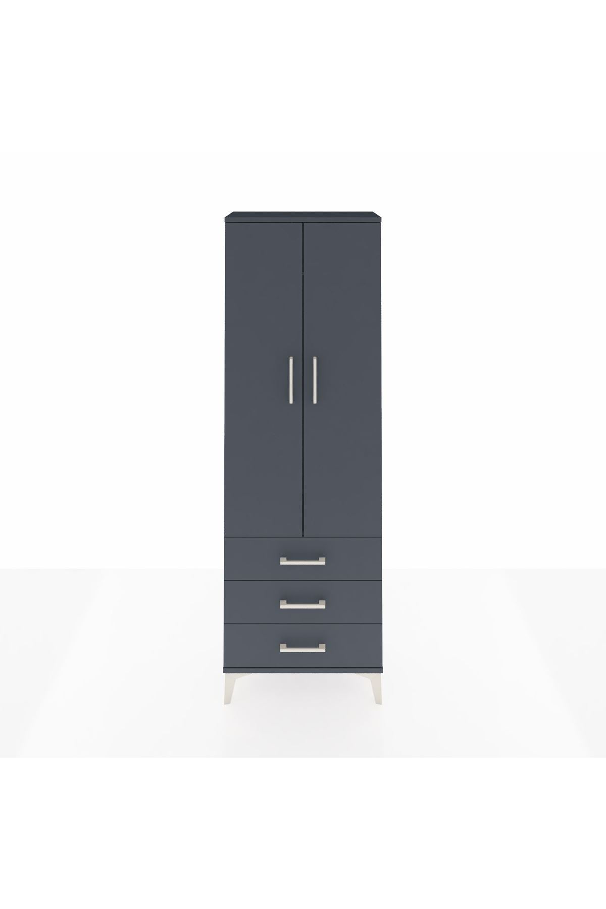Arges Dolap Tek Raflı 3 Çekmeceli Tek Askılı 60x30x182 - S23M028V5A