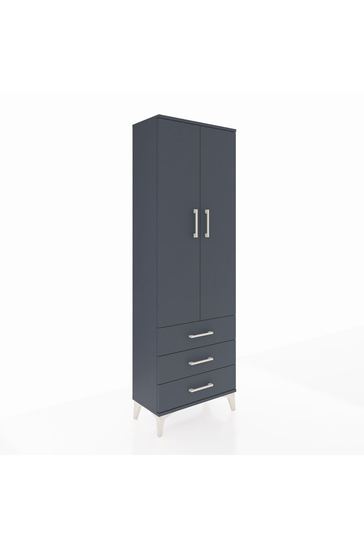 Arges Dolap Tek Raflı 3 Çekmeceli Tek Askılı 60x30x182 - S23M028V5A