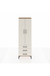 Arges Dolap Tek Raflı 3 Çekmeceli Tek Askılı 60x30x182 - S23M028V7A