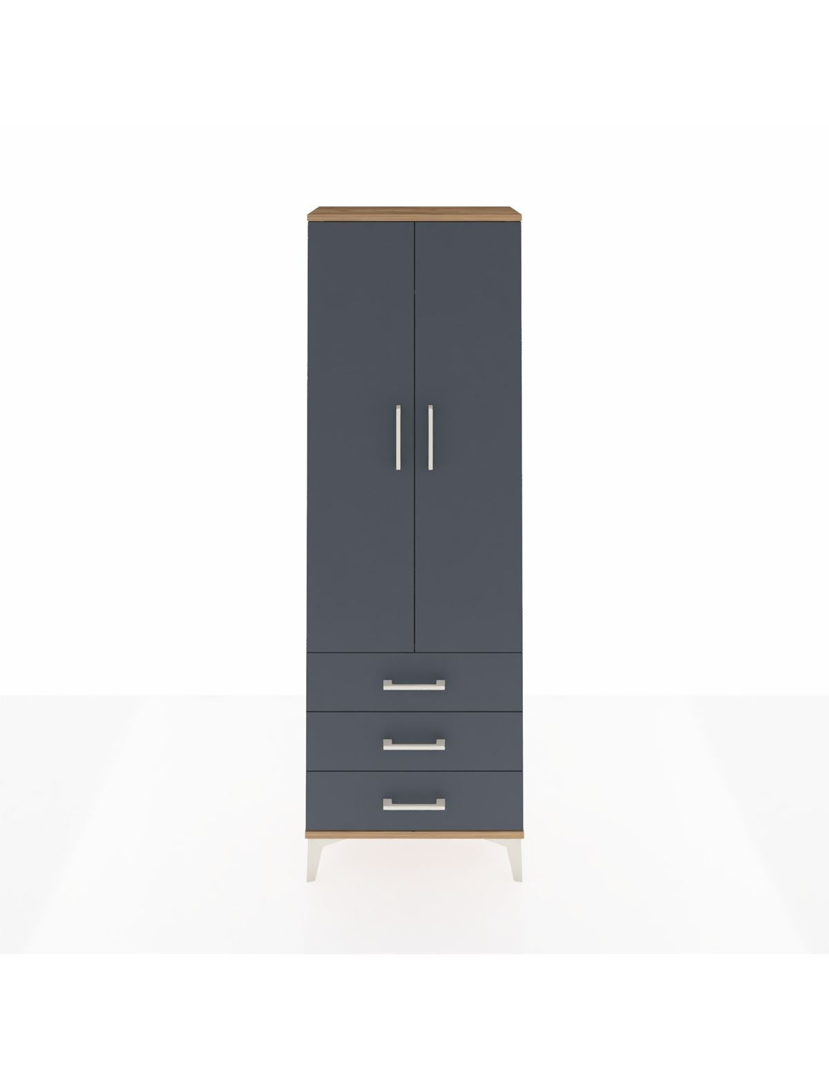 Arges Dolap Tek Raflı 3 Çekmeceli Tek Askılı 60x30x182 - S23M028V8A