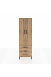 Arges Dolap Tek Raflı 3 Çekmeceli Tek Askılı 60x30x182 - S23M028V9A