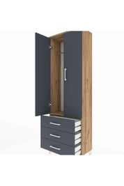 Arges Dolap Tek Raflı 3 Çekmeceli Tek Askılı 60x30x182 - S23M028V8A