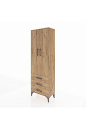 Arges Dolap Tek Raflı 3 Çekmeceli Tek Askılı 60x30x182 - S23M028V9A