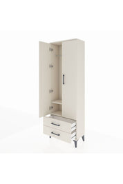 Arges Dolap 2 Raflı 2 Çekmeceli Tek Askılı 60x30x182 - S23M029V1A