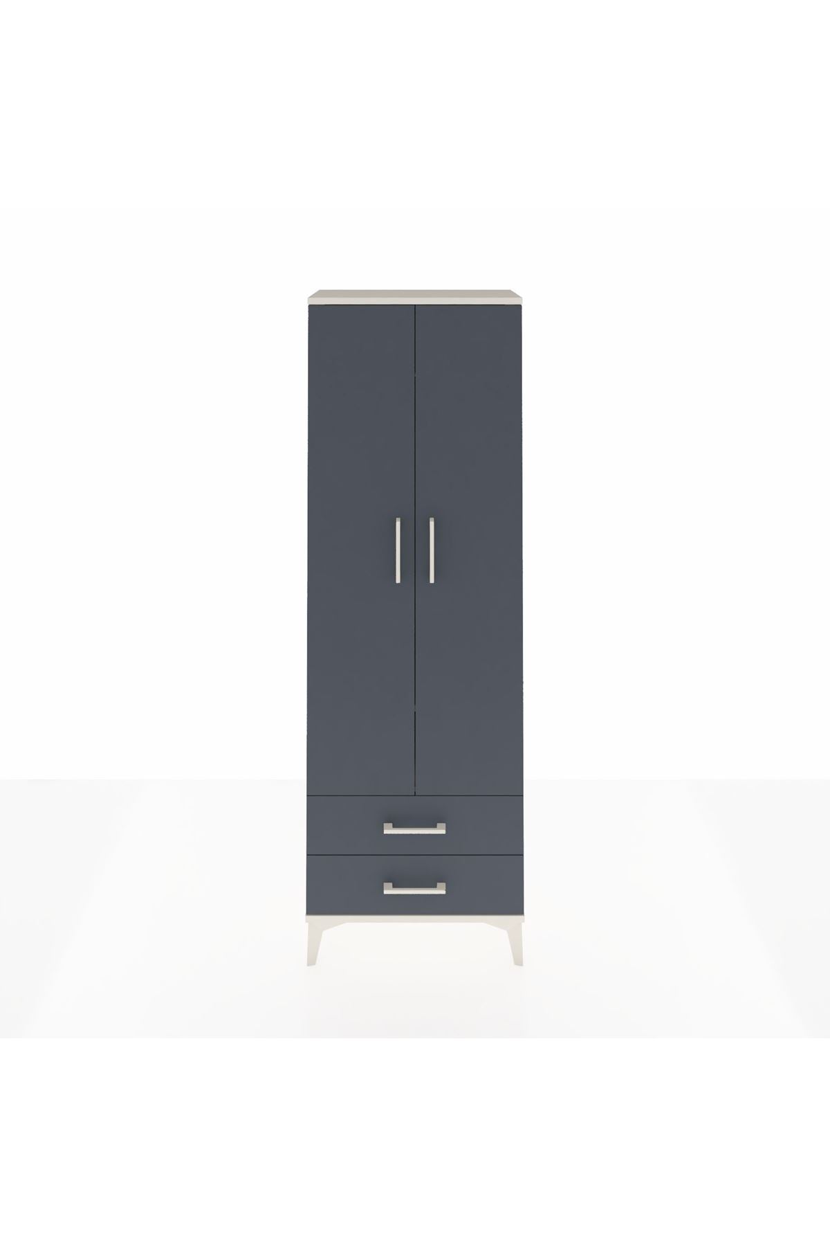 Arges Dolap 2 Raflı 2 Çekmeceli Tek Askılı 60x30x182 - S23M029V2A