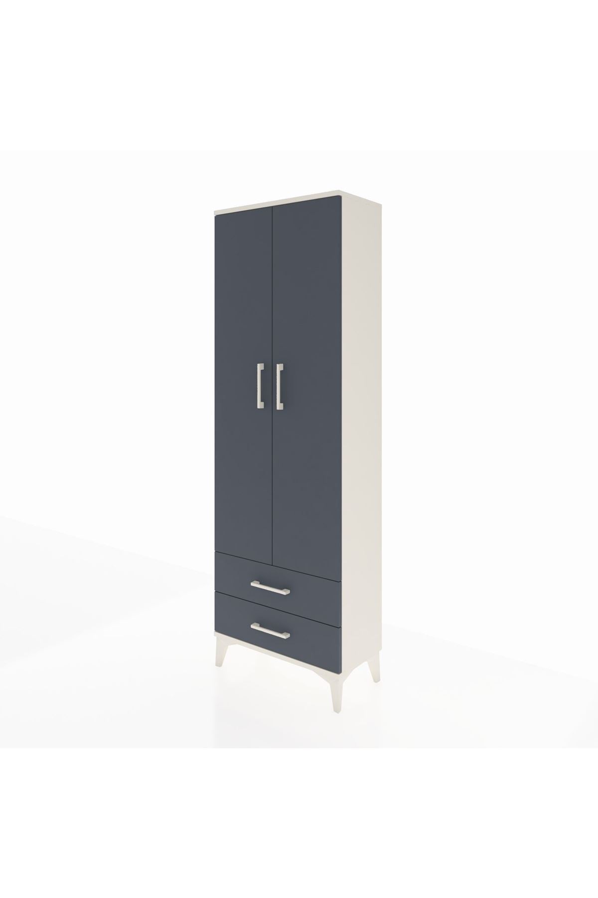 Arges Dolap 2 Raflı 2 Çekmeceli Tek Askılı 60x30x182 - S23M029V2A