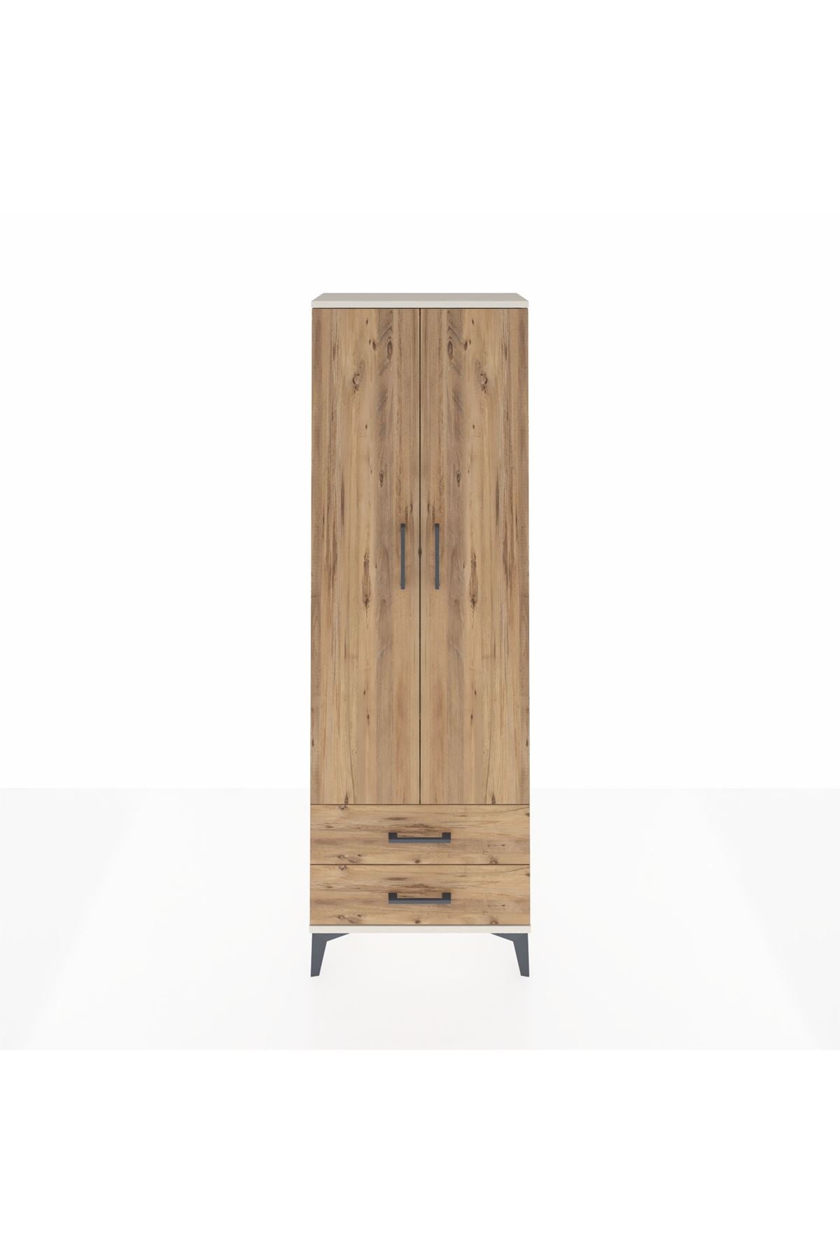 Arges Dolap 2 Raflı 2 Çekmeceli Tek Askılı 60x30x182 - S23M029V3A