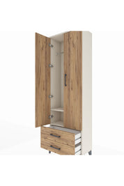 Arges Dolap 2 Raflı 2 Çekmeceli Tek Askılı 60x30x182 - S23M029V3A