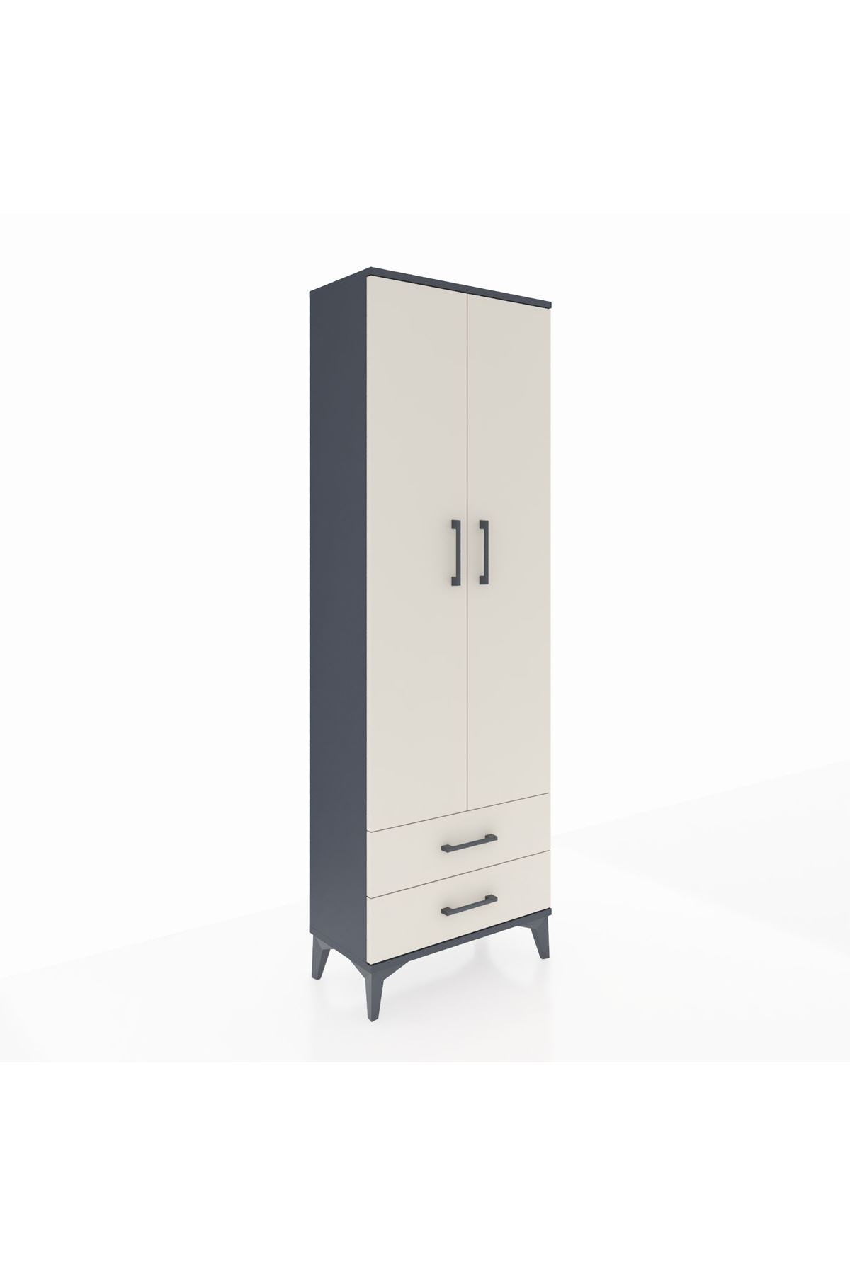 Arges Dolap 2 Raflı 2 Çekmeceli Tek Askılı 60x30x182 - S23M029V4A