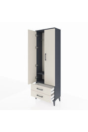 Arges Dolap 2 Raflı 2 Çekmeceli Tek Askılı 60x30x182 - S23M029V4A