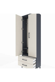 Arges Dolap 2 Raflı 2 Çekmeceli Tek Askılı 60x30x182 - S23M029V4A