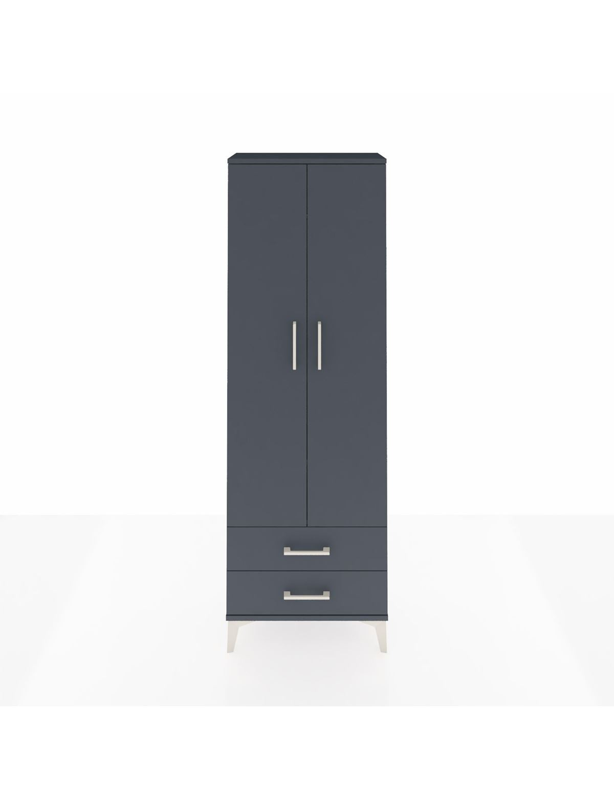 Arges Dolap 2 Raflı 2 Çekmeceli Tek Askılı 60x30x182 - S23M029V5A