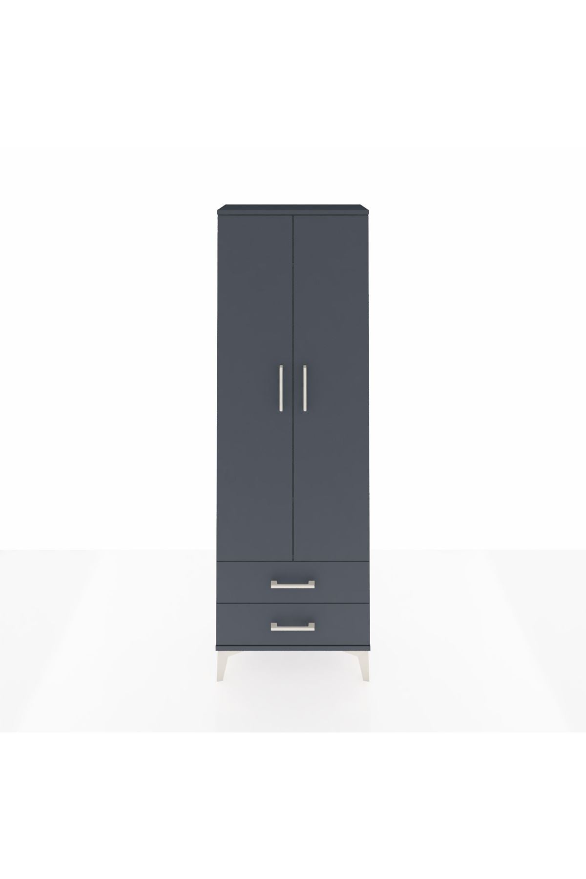 Arges Dolap 2 Raflı 2 Çekmeceli Tek Askılı 60x30x182 - S23M029V5A