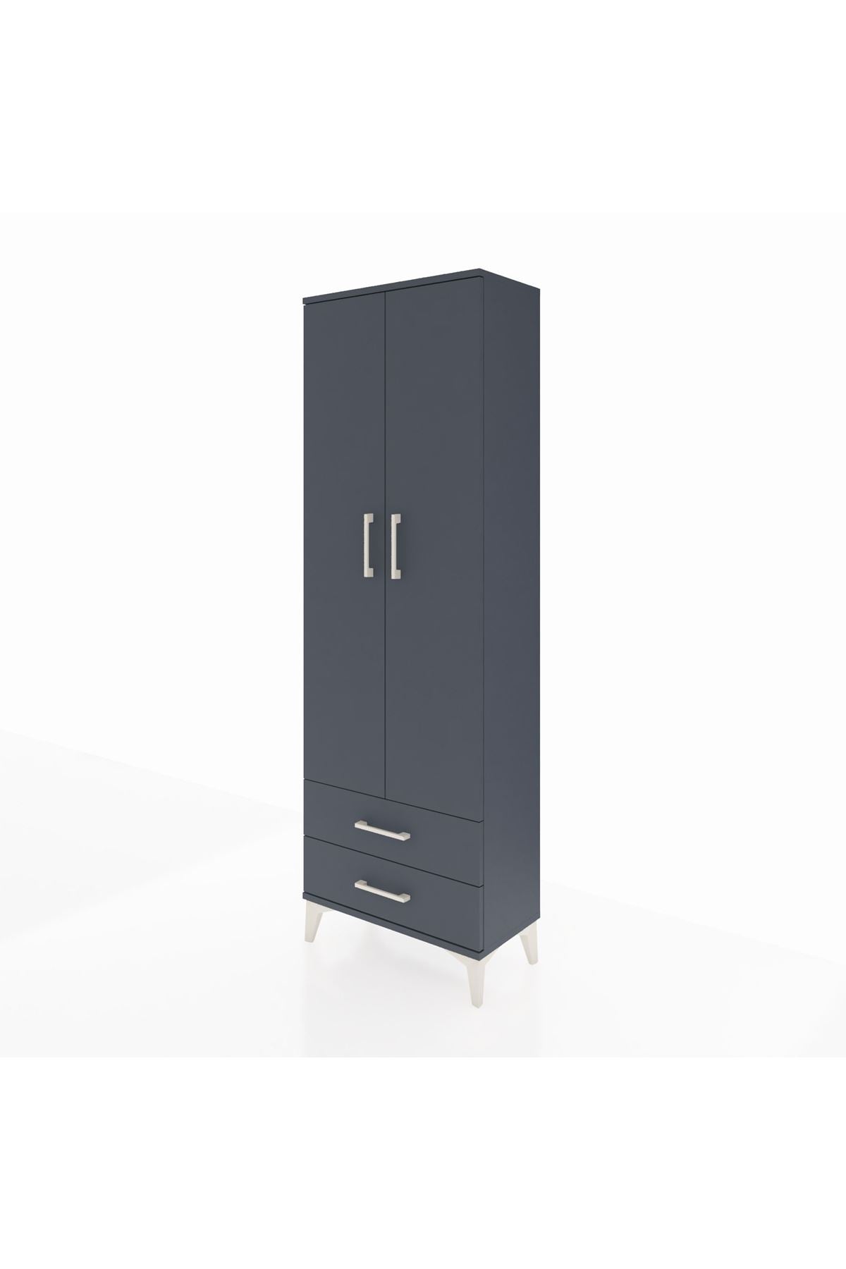 Arges Dolap 2 Raflı 2 Çekmeceli Tek Askılı 60x30x182 - S23M029V5A