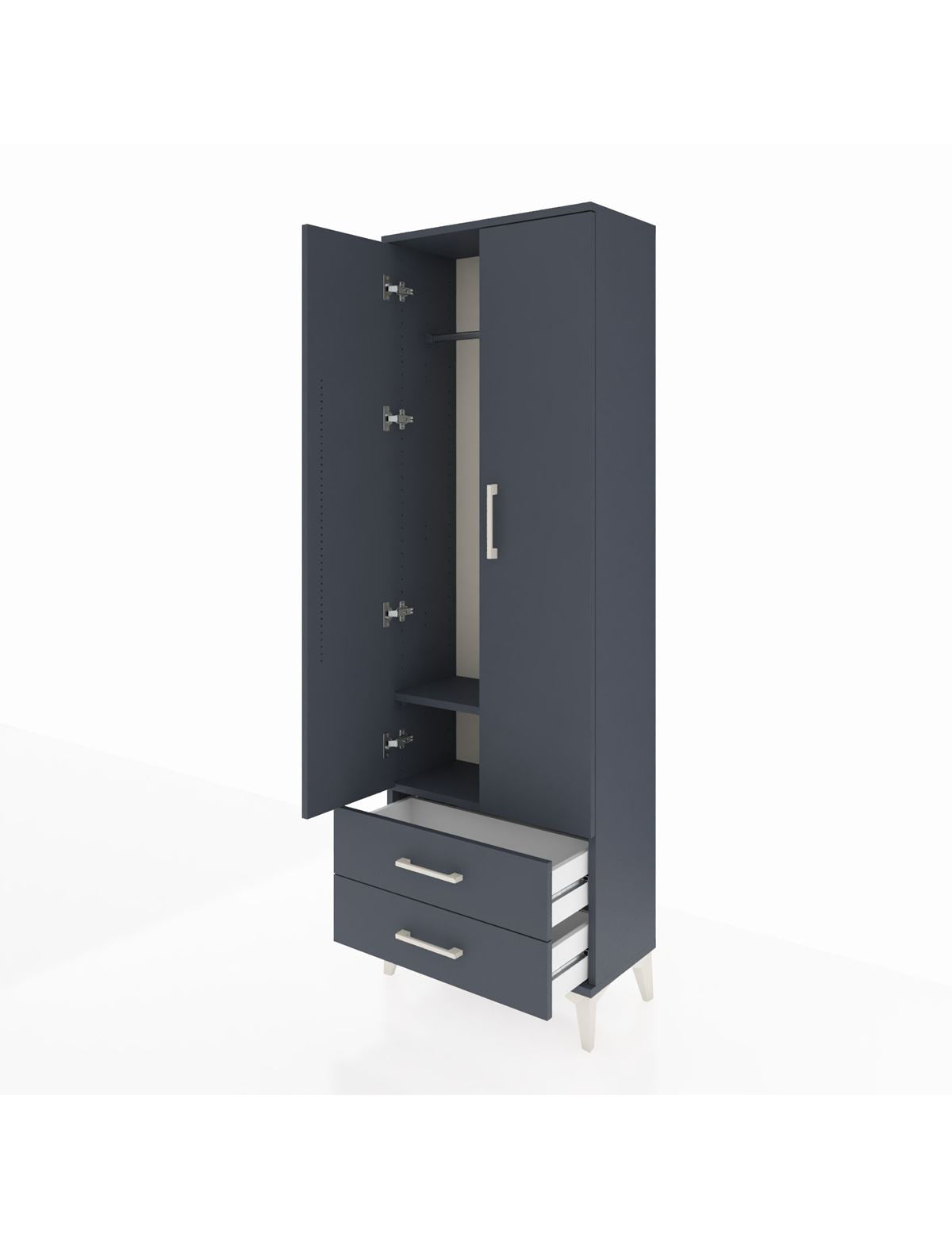 Arges Dolap 2 Raflı 2 Çekmeceli Tek Askılı 60x30x182 - S23M029V5A