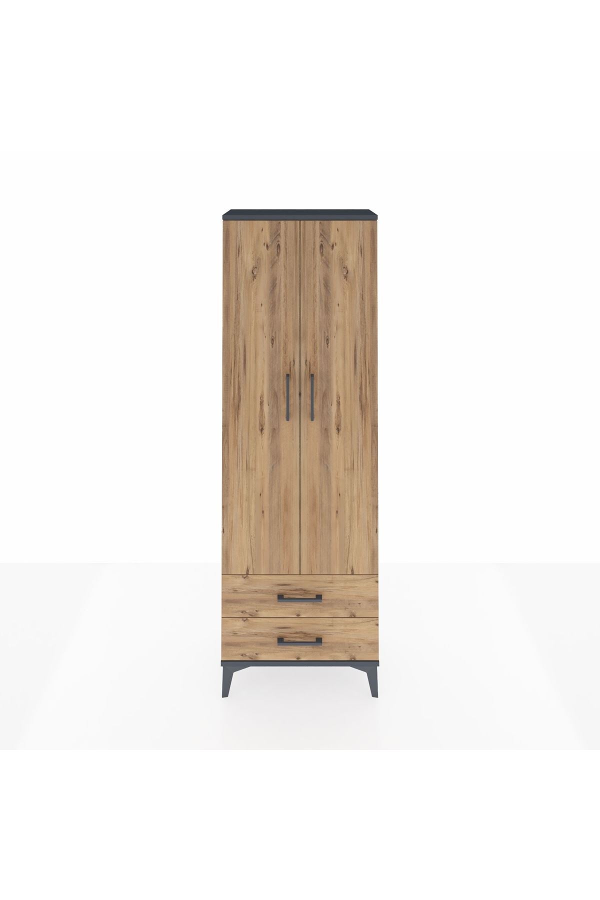 Arges Dolap 2 Raflı 2 Çekmeceli Tek Askılı 60x30x182 - S23M029V6A