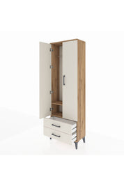 Arges Dolap 2 Raflı 2 Çekmeceli Tek Askılı 60x30x182 - S23M029V7A