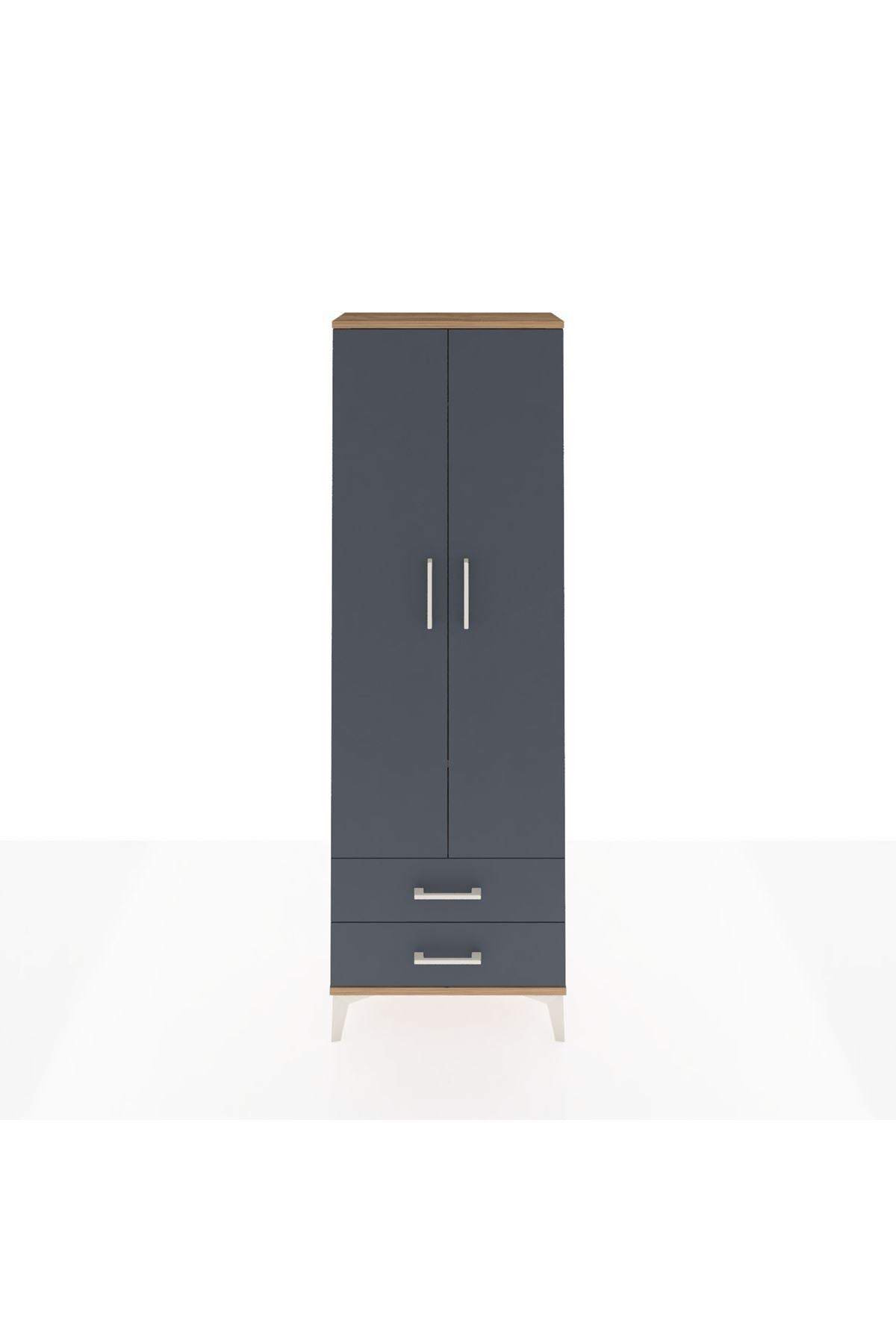 Arges Dolap 2 Raflı 2 Çekmeceli Tek Askılı 60x30x182 - S23M029V8A