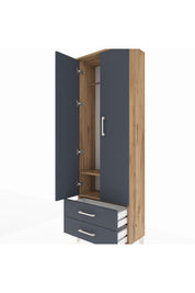 Arges Dolap 2 Raflı 2 Çekmeceli Tek Askılı 60x30x182 - S23M029V8A