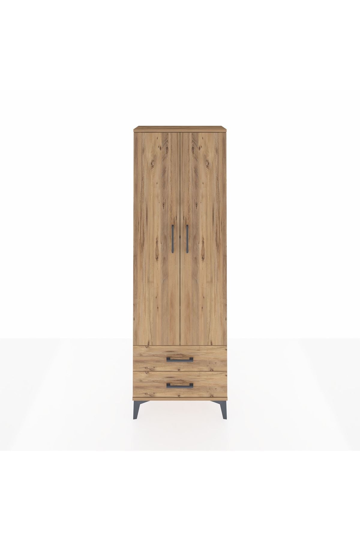 Arges Dolap 2 Raflı 2 Çekmeceli Tek Askılı 60x30x182 - S23M029V9A